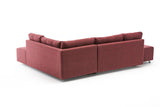 Banken - Slaapbank rood stof - XL 280x206 cm - met wielen - Rechts - Manama - Dimehouse