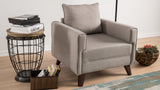 Fauteuils - Landelijke fauteuil Beige melange geweven stof Bella - Dimehouse