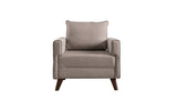 Fauteuils - Landelijke fauteuil Beige melange geweven stof Bella - Dimehouse