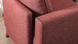 Fauteuils - Landelijke fauteuil Bordeauxrood melange geweven stof Bella - Dimehouse