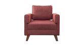 Fauteuils - Landelijke fauteuil Bordeauxrood melange geweven stof Bella - Dimehouse
