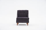 Fauteuils - Fauteuil antraciet chenille stof landelijk klassiek Ella - Dimehouse