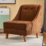 Fauteuils - Fauteuil bruin koper chenille stof landelijk klassiek Ella - Dimehouse
