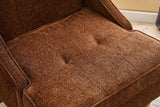 Fauteuils - Fauteuil bruin koper chenille stof landelijk klassiek Ella - Dimehouse