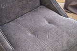 Fauteuils - Fauteuil grijs chenille stof landelijk klassiek Ella - Dimehouse
