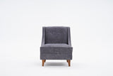 Fauteuils - Fauteuil grijs chenille stof landelijk klassiek Ella - Dimehouse