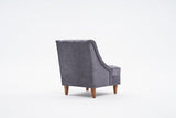 Fauteuils - Fauteuil grijs chenille stof landelijk klassiek Ella - Dimehouse