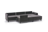 Banken - Slaapbank Antraciet stof - U - bank - XXL 300x202x152cm - Belen - Dimehouse