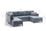 Banken - Slaapbank Rood stof - U - bank - XXL 300x202x152cm - Belen - Dimehouse