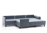 Banken - Slaapbank Blauw stof - U - bank - XXL 300x202x152cm - Belen - Dimehouse