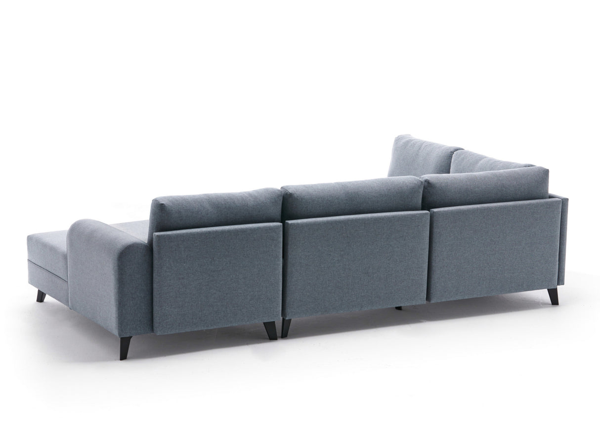 Banken - Slaapbank Blauw stof - U - bank - XXL 300x202x152cm - Belen - Dimehouse