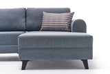 Banken - Slaapbank Blauw stof - U - bank - XXL 300x202x152cm - Belen - Dimehouse