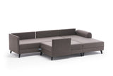 Banken - Slaapbank Taupe stof - U - bank - XXL 300x202x152cm - Belen - Dimehouse