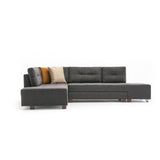Banken - Slaapbank antraciet stof - XL 280x206 cm - met wielen - Links - Manama - Dimehouse