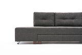 Banken - Slaapbank antraciet stof - XL 280x206 cm - met wielen - Links - Manama - Dimehouse
