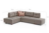 Banken - Slaapbank taupe stof - XL 280x206 cm - met wielen - Links - Manama - Dimehouse