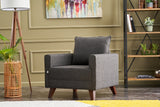 Fauteuils - Landelijke fauteuil Antraciet melange geweven Stof Bella - Dimehouse