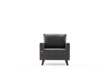 Fauteuils - Landelijke fauteuil Antraciet melange geweven Stof Bella - Dimehouse