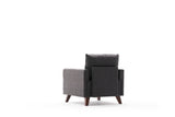 Fauteuils - Landelijke fauteuil Antraciet melange geweven Stof Bella - Dimehouse