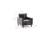 Fauteuils - Landelijke fauteuil Antraciet melange geweven Stof Bella - Dimehouse