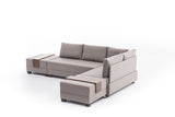 Banken - Slaapbank champagne stof - XXL 280 x 210 - Rechts - Fly - Dimehouse