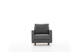Fauteuils - Modern landelijke fauteuil grijs stof Eva - Dimehouse