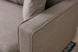 Fauteuils - Modern landelijke fauteuil zandkleurige stof Eva - Dimehouse