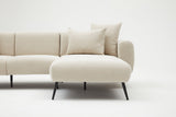 Banken - Hoekbank crème stof - Hoge slanke poten - massief binnenwerk - 252 x 155 cm - Side - Dimehouse