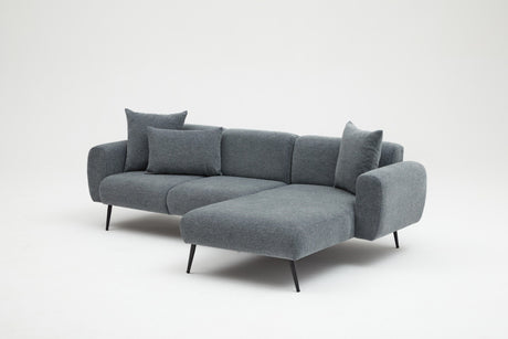 Banken - Hoekbank antraciet stof - Hoge slanke poten - massief binnenwerk - 252 x 155 cm - Side - Dimehouse