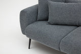 Banken - Hoekbank antraciet stof - Hoge slanke poten - massief binnenwerk - 252 x 155 cm - Side - Dimehouse