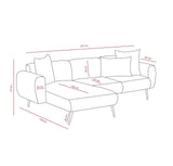 Banken - Hoekbank antraciet stof - Hoge slanke poten - massief binnenwerk - 252 x 155 cm - Side - Dimehouse