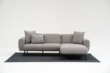 Banken - Hoekbank grijze stof - Hoge slanke poten - massief binnenwerk - 252 x 155 cm - Side - Dimehouse