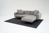 Banken - Hoekbank grijze stof - Hoge slanke poten - massief binnenwerk - 252 x 155 cm - Side - Dimehouse