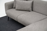 Banken - Hoekbank grijze stof - Hoge slanke poten - massief binnenwerk - 252 x 155 cm - Side - Dimehouse