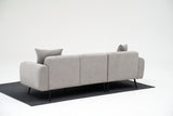 Banken - Hoekbank grijze stof - Hoge slanke poten - massief binnenwerk - 252 x 155 cm - Side - Dimehouse