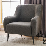 Fauteuils - Moderne fauteuil Antraciet linnen stof met hoge poot Revos - Dimehouse