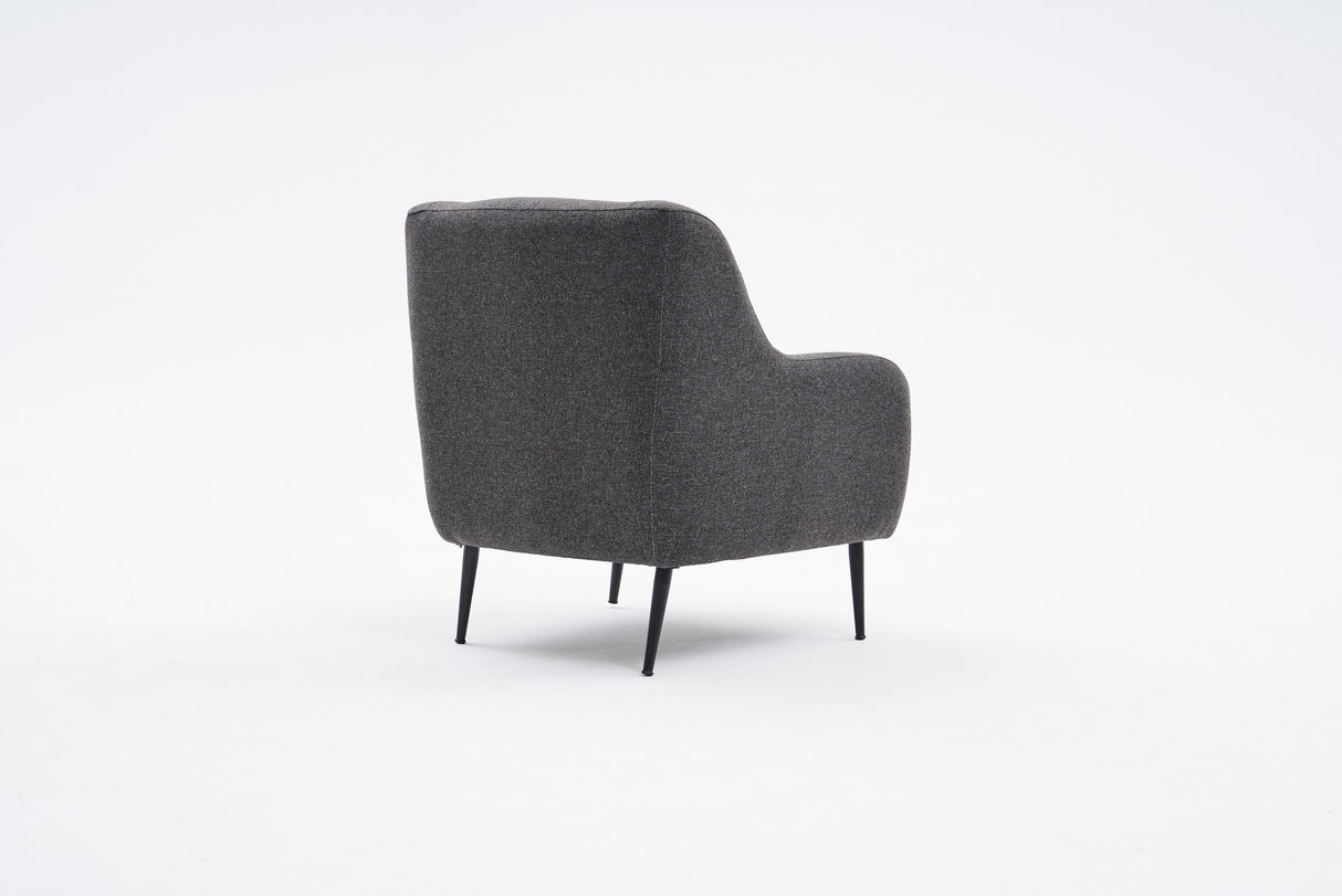 Fauteuils - Moderne fauteuil Antraciet linnen stof met hoge poot Revos - Dimehouse