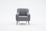 Fauteuils - Moderne fauteuil Grijs linnen stof met hoge poot Revos - Dimehouse