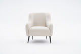 Fauteuils - Moderne fauteuil Beige linnen stof met hoge poot Revos - Dimehouse