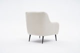 Fauteuils - Moderne fauteuil Beige linnen stof met hoge poot Revos - Dimehouse
