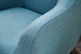 Fauteuils - Moderne fauteuil Turquoise linnen stof met hoge poot Revos - Dimehouse