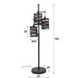 Stehleuchte Spin DH Interior Grau LxBxH 120x39x39 Schiefergrau Weiß Fotogrößenangabe