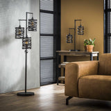 Industrielle Stehleuchte Spin Metal 3-flammig Schiefergrau
