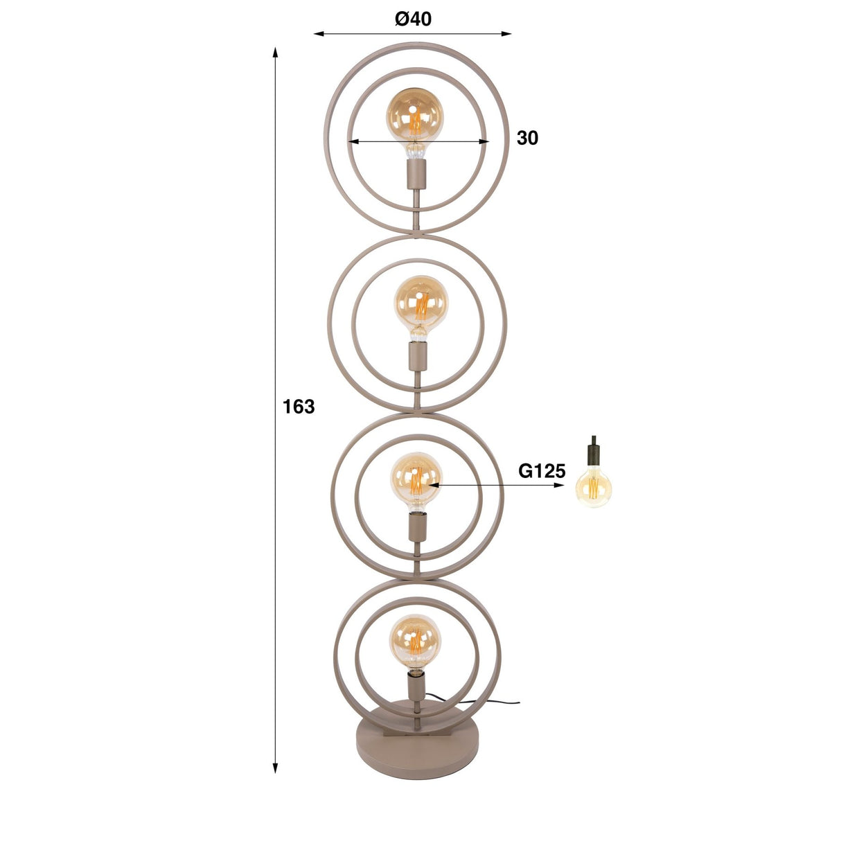 Vloerlampen - Moderne Vloerlamp Beige Otan 4 - lichts - Dimehouse
