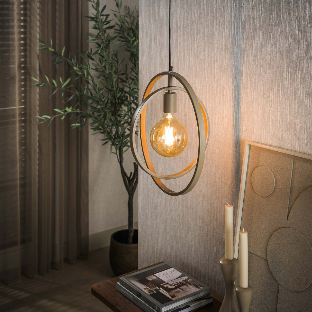 Hanglampen - Moderne Hanglamp Beige Otan 1 - lichts - Dimehouse