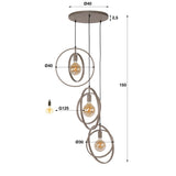 Hanglampen - Moderne Hanglamp Beige Otan getrapt 3 - lichts - Dimehouse