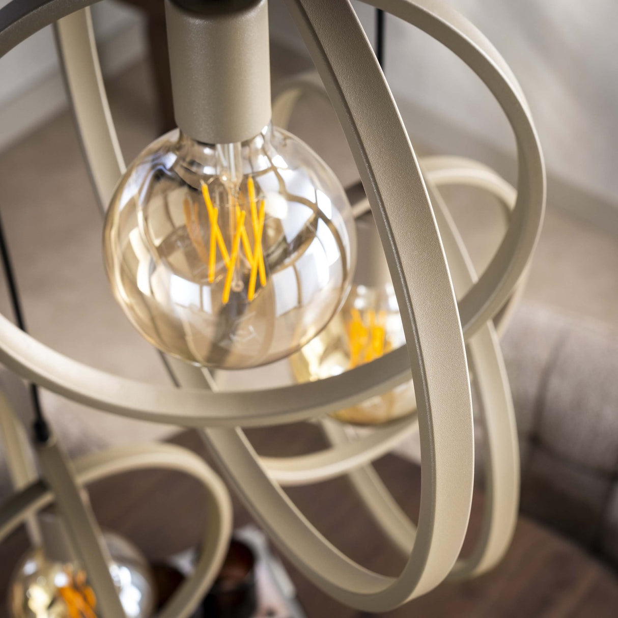 Hanglampen - Moderne Hanglamp Beige Otan getrapt 3 - lichts - Dimehouse