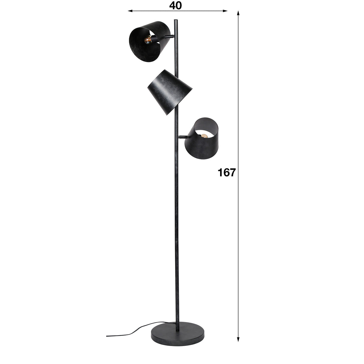 Stehleuchte Carta DH Interior Anthrazit LxBxH 76x51x31 Metall Weiß Fotogrößenangabe