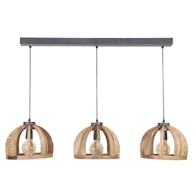 Hängelampe Madri DH Interior Mango LxBxH 102x38x35 Mangoholz Weißes Foto von vorne