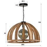 Hängelampe Madri DH Interior Mango LxBxH 69x69x50 Mangoholz Weiße Fotogrößenangabe